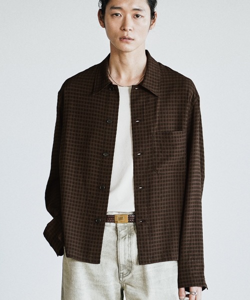 WYM 26SS RAYON JACQUARD CROPPED SHIRT ダー RAYON JACQUARD CROPPED SHIRT（シャツ/ブラウス）｜WYM LIDNM（ウィム