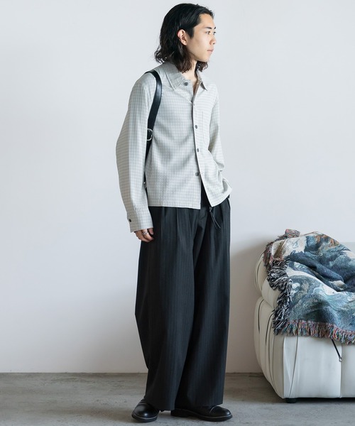 WYM LIDNM（ウィム バイ リドム）の「RAYON JACQUARD CROPPED SHIRT