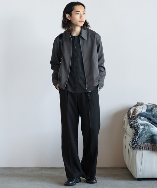 WYM LIDNM(ウィム バイ リドム)の「RAYON JACQUARD CROPPED SHIRT(シャツ/ブラウス・メンズ・ダークグリーン/ライトグレー/ダークブラウン/チャコール・S/L/M)」の5枚目の写真