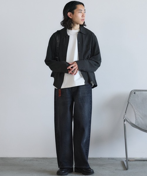 WYM LIDNM(ウィム バイ リドム)の「RAYON JACQUARD CROPPED SHIRT(シャツ/ブラウス・メンズ・ダークグリーン/ライトグレー/ダークブラウン/チャコール・S/L/M)」の7枚目の写真
