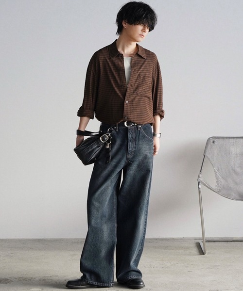 WYM LIDNM（ウィム バイ リドム）の「RAYON JACQUARD CROPPED SHIRT