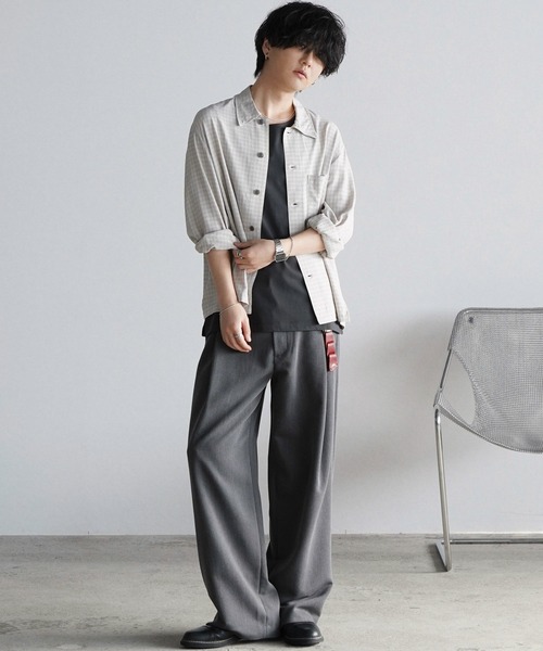 WYM LIDNM（ウィム バイ リドム）の「RAYON JACQUARD CROPPED SHIRT