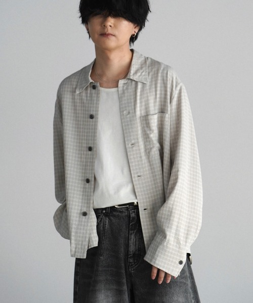 WYM LIDNM（ウィム バイ リドム）の「RAYON JACQUARD CROPPED SHIRT