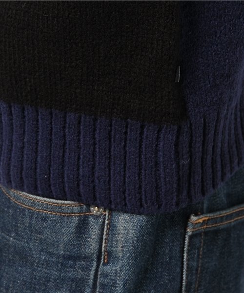 CIAOPANIC TYPY(チャオパニックティピー)の「オブレクトバイカラーニット(ニット/セーター・メンズ・ネイビー/ホワイト/ブラック・MEDIUM/LARGE)」の8枚目の写真