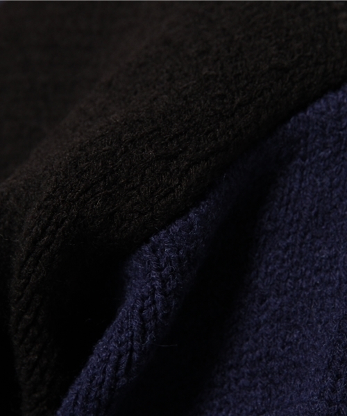 CIAOPANIC TYPY(チャオパニックティピー)の「オブレクトバイカラーニット(ニット/セーター・メンズ・ネイビー/ホワイト/ブラック・MEDIUM/LARGE)」の9枚目の写真