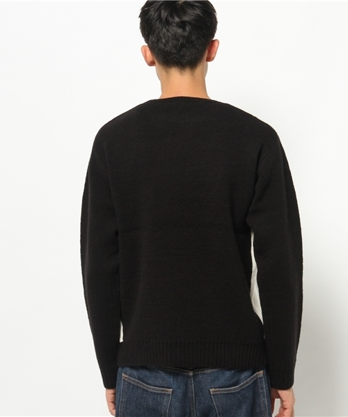 CIAOPANIC TYPY(チャオパニックティピー)の「オブレクトバイカラーニット(ニット/セーター・メンズ・ネイビー/ホワイト/ブラック・MEDIUM/LARGE)」の10枚目の写真