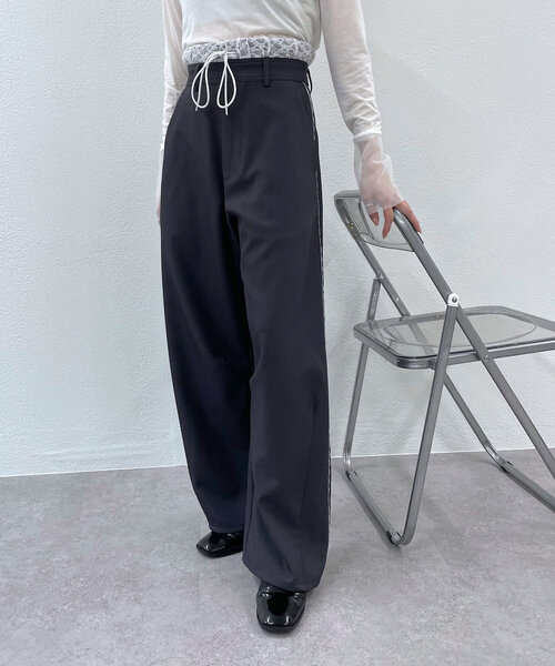mline（エムライン）の「[mline]レースレイヤードスラックスパンツ（その他パンツ・レディース・チャコールグレー/ベージュ/ブラック・1/2）」の17枚目の写真