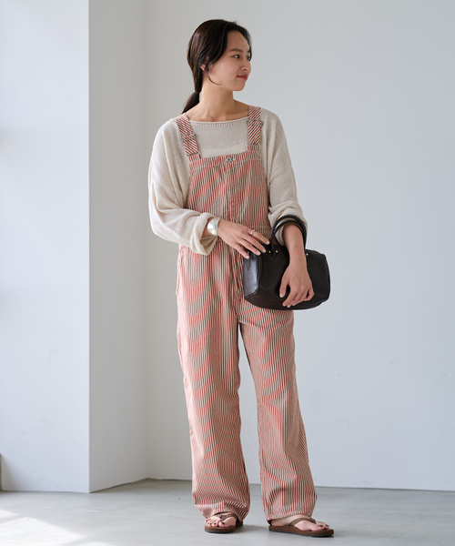 女性が喜ぶ♪ セール】ヒッコリーオーバーオール（サロペット/オーバーオール パンツ