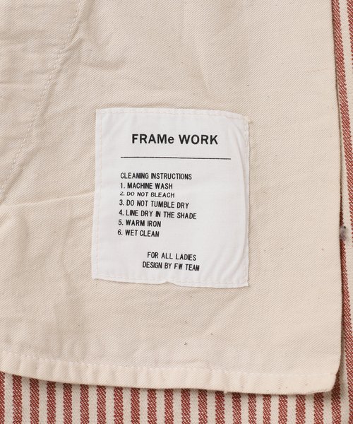 FRAMeWORK(フレームワーク)の「ヒッコリーオーバーオール(サロペット/オーバーオール・レディース・レッド/ベージュ・36/38)」の17枚目の写真