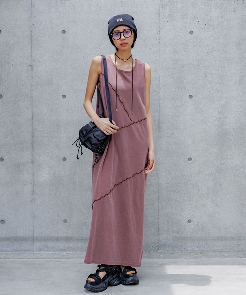 PAGEBOY（ページボーイ）の「【WEB限定復刻/2サイズ展開】サンドヴィンテージキリカエワンピース（ワンピース・レディース・ブラック/オートミール/ブルー系その他/ブラウン系その他/パープル系その他/ブラウン・FREE/SMALL）」の3枚目の写真