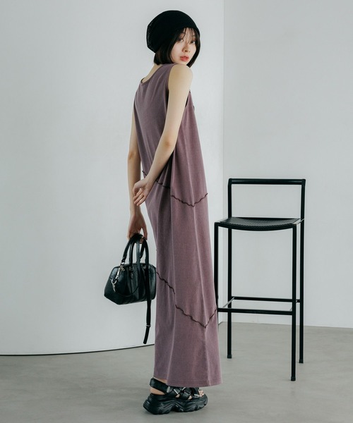 PAGEBOY（ページボーイ）の「【WEB限定復刻/2サイズ展開】サンドヴィンテージキリカエワンピース（ワンピース・レディース・ブラック/オートミール/ブルー系その他/ブラウン系その他/パープル系その他/ブラウン・FREE/SMALL）」の2枚目の写真