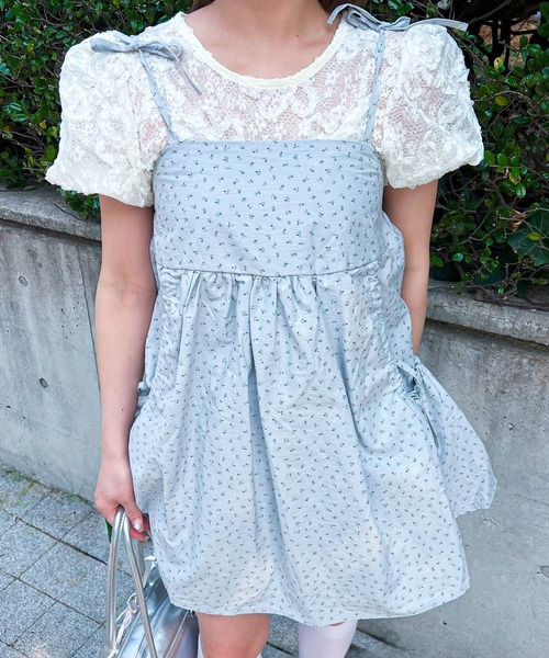 frunco（フランコ）の「小花柄キャミチュニック（チュニック・レディース・グレー/ベージュ・FREE）」の2枚目の写真