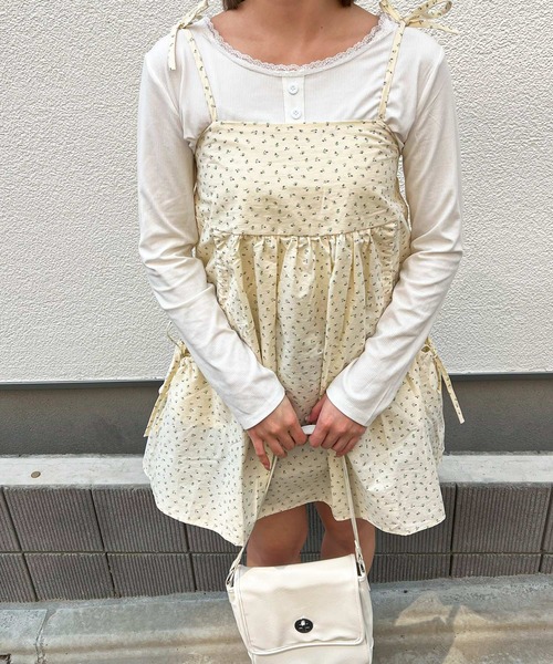 frunco（フランコ）の「小花柄キャミチュニック（チュニック・レディース・グレー/ベージュ・FREE）」の7枚目の写真