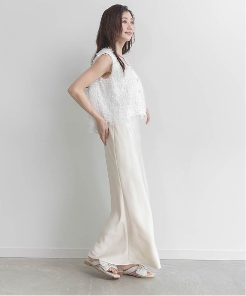 RANDA（ランダ）の「シャギートップス＆サテンナロースカートセット（ワンピース・レディース・グレー/ホワイト/ピンク・0/1）」の13枚目の写真