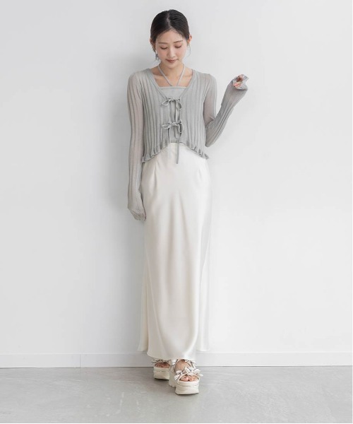 ランダ RANDA  シャギートップス＆サテンナロースカートセット （WHITE） シャギートップス＆サテンナロースカートセットRANDA公式サイト