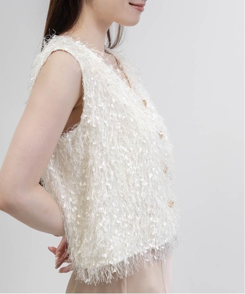 RANDA（ランダ）の「シャギートップス＆サテンナロースカートセット（ワンピース・レディース・グレー/ホワイト/ピンク・0/1）」の20枚目の写真