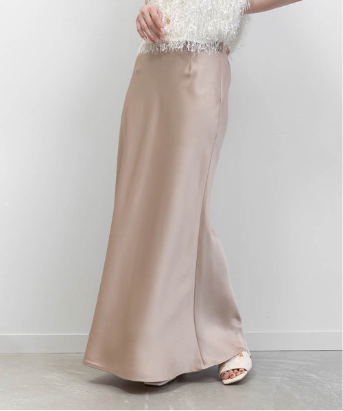 RANDA（ランダ）の「シャギートップス＆サテンナロースカートセット（ワンピース・レディース・グレー/ホワイト/ピンク・0/1）」の22枚目の写真