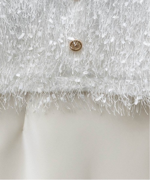 RANDA（ランダ）の「シャギートップス＆サテンナロースカートセット（ワンピース・レディース・グレー/ホワイト/ピンク・0/1）」の10枚目の写真