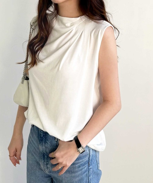 セール】ドレープデザイントップス（Tシャツ/カットソー