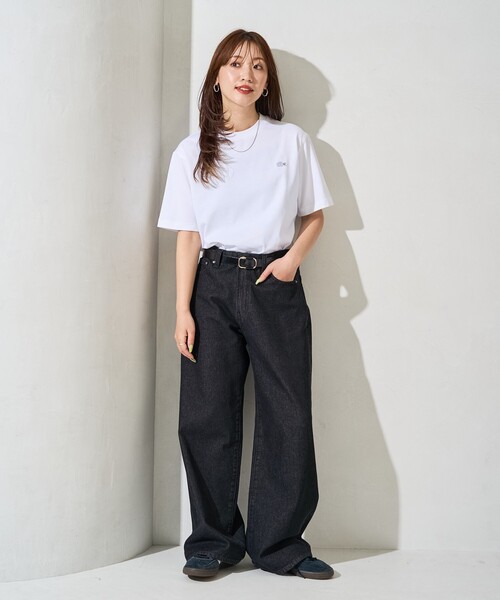 FREAK'S STORE(フリークスストア)の「限定展開 LACOSTE/ラコステ ワンポイントロゴ半袖Tシャツ(Tシャツ/カットソー・レディース・オフホワイト/ブラック/サックスブルー/イエロー/ネイビー・3/2/4/5/6)」の12枚目の写真