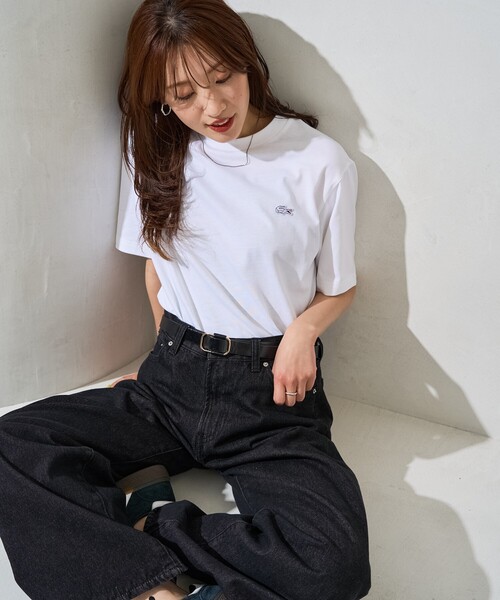FREAK'S STORE(フリークスストア)の「限定展開 LACOSTE/ラコステ ワンポイントロゴ半袖Tシャツ(Tシャツ/カットソー・レディース・オフホワイト/ブラック/サックスブルー/イエロー/ネイビー・3/2/4/5/6)」の14枚目の写真