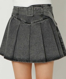 GORGE（ゴージ）の「《ベルト×プリーツ》レディース デニム ミニスカート 美脚 脚長効果 春夏秋（デニムスカート）」
