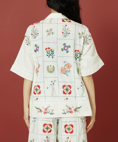 Freada/フリーダ パッチワーク花刺繍シャツ（シャツ/ブラウス