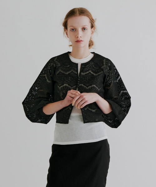 kiehtova】LACE VOLUMESLEEVE BLOUSE/レース ボリュームスリーブ