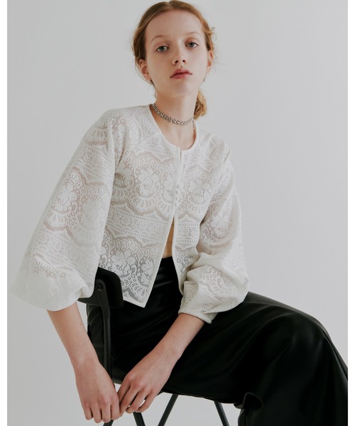 ブラウス シャツ 「kiehtova」LACE VOLUMESLEEVE BLOUSE/レース ボリュームスリーブ ブラウス レディース H.O.V｜kiehtova/LACE VOLUMESLEEVE BLOUSE/レース ボリューム