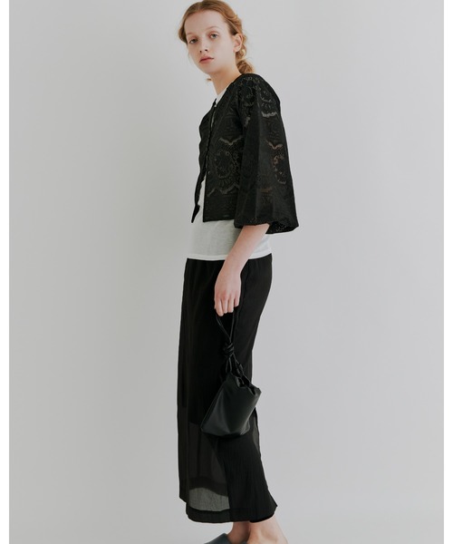 kiehtova（キエトヴァ）の「【kiehtova】LACE VOLUMESLEEVE BLOUSE/レース ボリュームスリーブ ブラウス（シャツ/ブラウス・レディース・ホワイト/ブラック・FREE）」の9枚目の写真