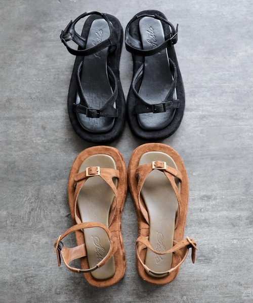SESTO（セスト）の「厚底バックルサンダル（サンダル・レディース・ブラウン/ブラック・S/M/L/LL/3L）」の11枚目の写真