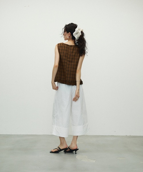 Lutim by u（ルチバイユー）の「Tulle double frill scrunchie / チュールダブルフリルシュシュ（シュシュ・レディース・ホワイト/ブラック・FREE）」の13枚目の写真