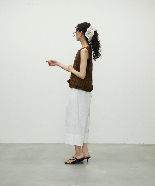 Lutim by u（ルチバイユー）の「Tulle double frill scrunchie / チュールダブルフリルシュシュ（シュシュ・レディース・ホワイト/ブラック・FREE）」の14枚目の写真