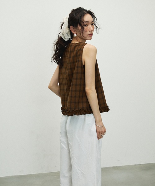 Lutim by u（ルチバイユー）の「Tulle double frill scrunchie / チュールダブルフリルシュシュ（シュシュ・レディース・ホワイト/ブラック・FREE）」の11枚目の写真