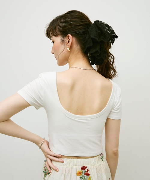 Lutim by u（ルチバイユー）の「Tulle double frill scrunchie / チュールダブルフリルシュシュ（シュシュ・レディース・ホワイト/ブラック・FREE）」の15枚目の写真