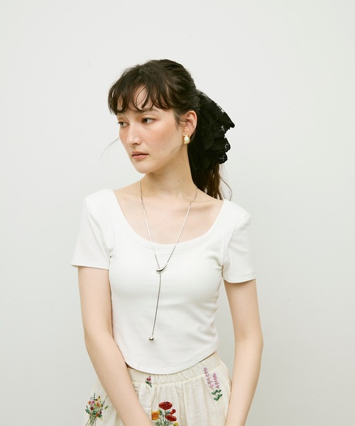 Lutim by u（ルチバイユー）の「Tulle double frill scrunchie / チュールダブルフリルシュシュ（シュシュ・レディース・ホワイト/ブラック・FREE）」の20枚目の写真
