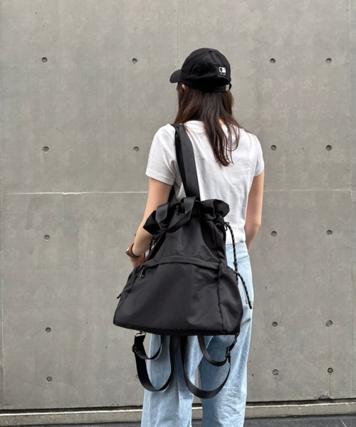 soeur（スール）の「【再入荷/新色追加】SOUER/3WAYリュックトート/A4サイズ対応/ナップサック/トートバッグ（バックパック/リュック・レディース・グレー/ブラック/ベージュ・フリー）」の5枚目の写真