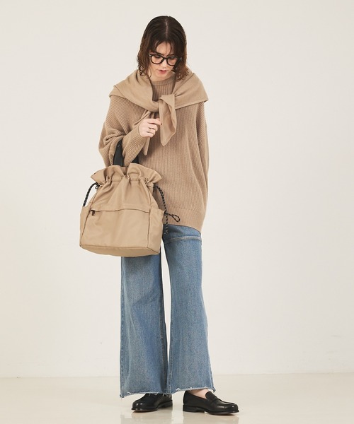 soeur（スール）の「【再入荷/新色追加】SOUER/3WAYリュックトート/A4サイズ対応/ナップサック/トートバッグ（バックパック/リュック・レディース・グレー/ブラック/ベージュ・フリー）」の9枚目の写真