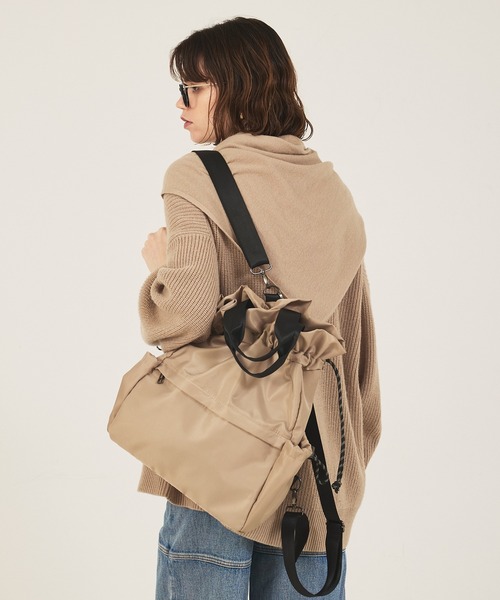 soeur（スール）の「【再入荷/新色追加】SOUER/3WAYリュックトート/A4サイズ対応/ナップサック/トートバッグ（バックパック/リュック・レディース・グレー/ブラック/ベージュ・フリー）」の12枚目の写真