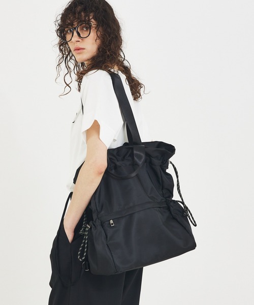 soeur（スール）の「【再入荷/新色追加】SOUER/3WAYリュックトート/A4サイズ対応/ナップサック/トートバッグ（バックパック/リュック・レディース・グレー/ブラック/ベージュ・フリー）」の13枚目の写真