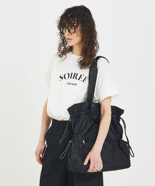 soeur（スール）の「【再入荷/新色追加】SOUER/3WAYリュックトート/A4サイズ対応/ナップサック/トートバッグ（バックパック/リュック・レディース・グレー/ブラック/ベージュ・フリー）」の14枚目の写真