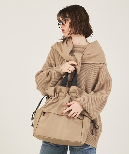soeur（スール）の「【再入荷/新色追加】SOUER/3WAYリュックトート/A4サイズ対応/ナップサック/トートバッグ（バックパック/リュック・レディース・グレー/ブラック/ベージュ・フリー）」の18枚目の写真
