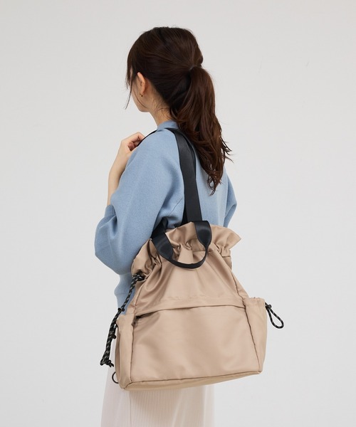 soeur（スール）の「【再入荷/新色追加】SOUER/3WAYリュックトート/A4サイズ対応/ナップサック/トートバッグ（バックパック/リュック・レディース・グレー/ブラック/ベージュ・フリー）」の19枚目の写真