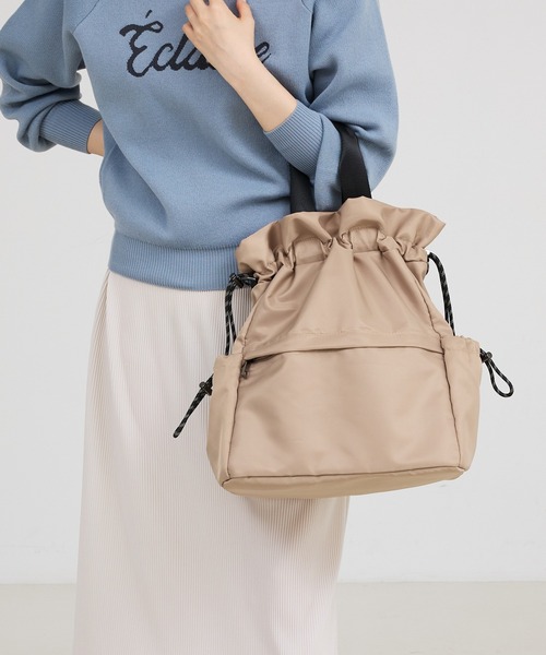 soeur（スール）の「【再入荷/新色追加】SOUER/3WAYリュックトート/A4サイズ対応/ナップサック/トートバッグ（バックパック/リュック・レディース・グレー/ブラック/ベージュ・フリー）」の20枚目の写真
