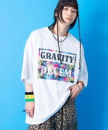 a.p.o.v. フラワーミックスビッグボックスロゴプリントオーバーサイズTシャツ