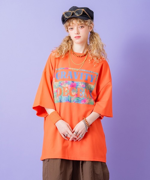a.p.o.v.(エーピーオービー)の「a.p.o.v. フラワーミックスビッグボックスロゴプリントオーバーサイズTシャツ(Tシャツ/カットソー・メンズ・ホワイト/ブラック/オレンジ・ONESIZE)」の11枚目の写真