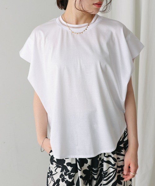 Bou Jeloud(ブージュルード)の「衿ラインプルオーバー(Tシャツ/カットソー・レディース・キャメル/オフホワイト/ブルー/ブラック・FREE)」の5枚目の写真