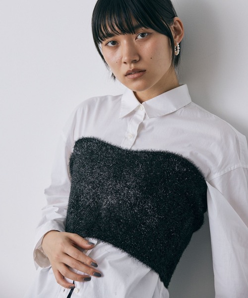 +81BRANCA(ハチイチブランカ)の「【81BRANCA】グリッタービスチェ(ニット/セーター・レディース・ブラック/ホワイト・フリー)」の5枚目の写真