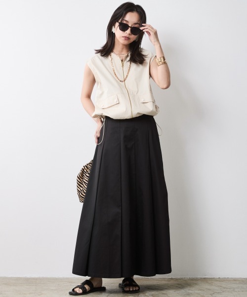 CHIC STYLE（シックスタイル）の「ジップアップブラウス＜大きいサイズ有＞シックスタイル（シャツ/ブラウス・レディース・クリーム/ブラック・L/M/5L/4L/3L/LL）」の9枚目の写真