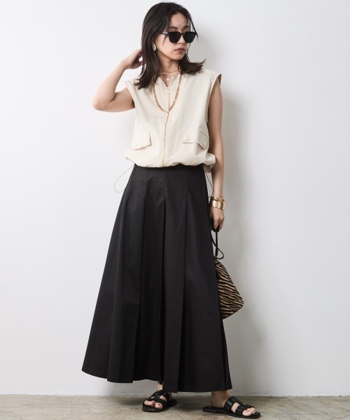 CHIC STYLE（シックスタイル）の「ジップアップブラウス＜大きいサイズ有＞シックスタイル（シャツ/ブラウス・レディース・クリーム/ブラック・L/M/5L/4L/3L/LL）」の10枚目の写真